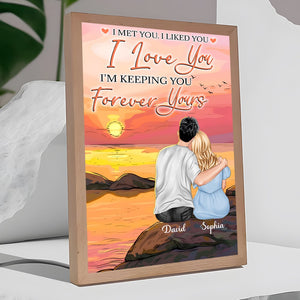 Couple, Forever Yours, Personalized Picture Frame Light Box, Valentine Gift, Couple Gift - - GoDuckee