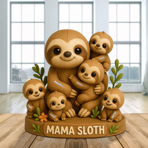 Personalized Gifts For Mom Plaque Mama Sloth 06natn150425 - Shaped Plaques - GoDuckee