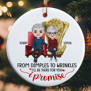 Couple, From Dimples To Wrinkles I'll Be There For You, Personalized Ornament, Christmas Gifts For Couple - Ornament - GoDuckee