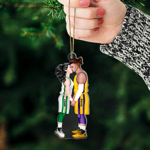 Sport Kissing Couple, Personalized Ornament, Gift For Christmas - Ornament - GoDuckee