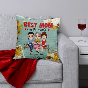 Best Mom In The World, Personalized Square Pillow, Gift For Mom, Mother's Day Gifts - Pillow - GoDuckee