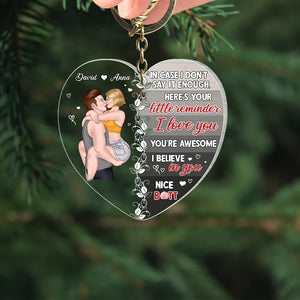 I Love You, You're Awesome, Personalized Kissing Couple Keychain, Valentine's Gifts - Keychains - GoDuckee