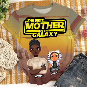 Personalized Gifts For Mom Shirt 05natn180225hg The Best Mother In The Galaxy - AOP Products - GoDuckee