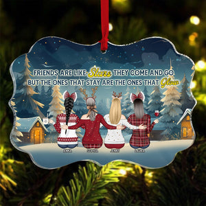 Friends, The Ones That Stay Are The Ones That Glow, Personalized Ornament, Friendship Christmas Gift - Ornament - GoDuckee