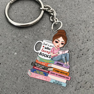 Just A Girl Who Loves Book Personalized Keychain Gift For Book Lover - Keychains - GoDuckee