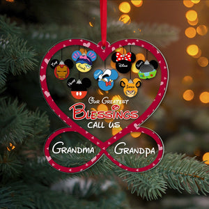 Our Greatest Blessings Call Us, Personalized Ornament, Christmas Gift For Parents & Grandparents, 04QHPO261023 - Ornament - GoDuckee