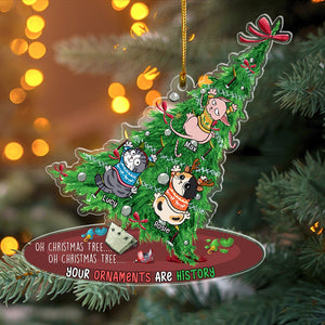 Your Ornaments Are History-Personalized Acrylic Ornament- Gift For Cat Lover-Christmas Gift- Cat Lover Ornament - Ornament - GoDuckee