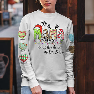 This Mama Claus Wears Her Heart On Her Sleeve-Personalized Shirt 3DAP-01acqn250923 - AOP Products - GoDuckee
