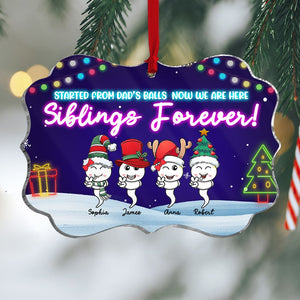 Started From Dad's Ball Now We Are Here! Siblings Forever, Acrylic Ornament, Christmas Gifts For Siblings, 01OHPO050923 - Ornament - GoDuckee