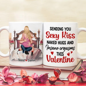 Sending You Sexy Kiss This Valentine, Personalized Coffee Mug, Funny Gift For Couple, Valentine's Gifts - Coffee Mug - GoDuckee