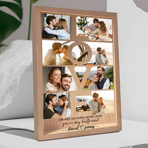 Life With You Makes Perfect Sense, Custom Photo Picture Frame Light Box, Valentine Gift, Couple Gift, 01NAPO291223 - - GoDuckee