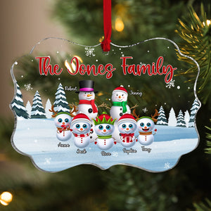 Family, The Snowman Family, Personalized Acrylic Ornament, Christmas Gifts For Family - Ornament - GoDuckee