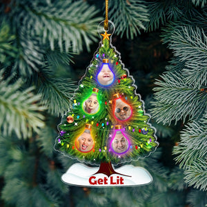 Custom Photo Ornament, Christmas Tree Acrylic Ornament, Gift For Family - Ornament - GoDuckee