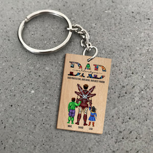 Father, Best Dad Ever, Personalized Keychain, Gifts For Dad, 04NAHN300523TM - Keychains - GoDuckee