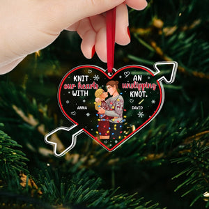 Knit Our Hearts With An Unslipping Knot, Personalized Ornament, Gift For Couple - Ornament - GoDuckee