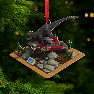 Acrylic Custom Shape Ornament - Christmas Gifts Jurassic World - 02HUPO231123 - Ornament - GoDuckee