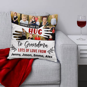 Great Big Hug Personalized Pillow, Best Long-Distance Relationship Gifts, Gift For Grandma & Family Members - Pillow - GoDuckee