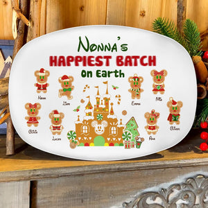 Nonna's Happiest Batch, Cute Gingerbreadman, Personalized 05HTDT091123 Resin Plate, Christmas Gift For Family - Resin Plate - GoDuckee