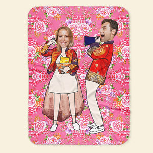 Funny Couple - Custom Photo Blanket For Couple- Best Valentine's Day Gifts - Blanket - GoDuckee