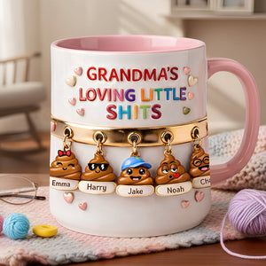 Loving Little Sh*ts Accent Mug - Personalized Gifts For Grandma 01HUDT090126 - Coffee Mug - GoDuckee
