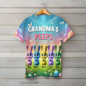 Personalized Gifts For Grandma Easter Day Shirt Bunny Peeps - AOP Products - GoDuckee