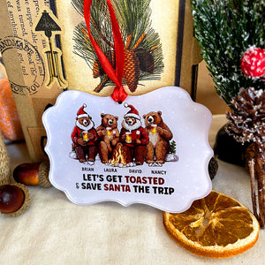 Let's Get Toasted Save Santa The Trip, Medallion Acrylic Ornament, Gifts For Friend - Ornament - GoDuckee