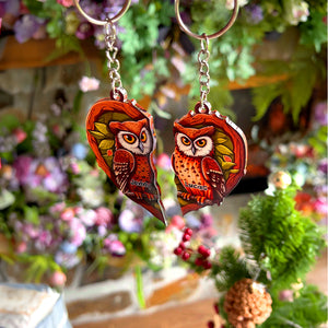 Personalized Owl Couple Keychains - Couple Gift - Keychains - GoDuckee