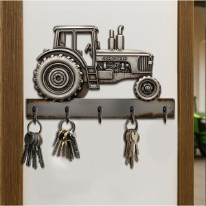 Tractor Key Hanger - Personalized Gifts For Tractor Lovers 05tglu260625 - Wood Sign - GoDuckee