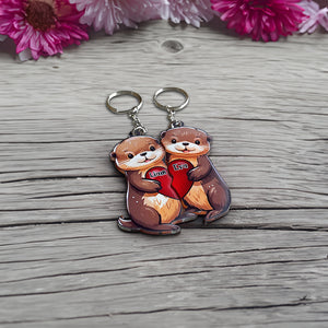 Personalized Otter Couple Keychains - Couple Gift - Keychains - GoDuckee