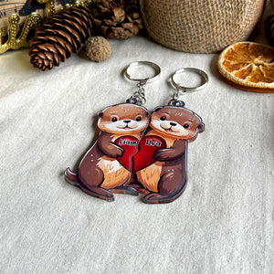 Personalized Otter Couple Keychains - Couple Gift - Keychains - GoDuckee