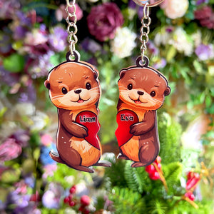 Personalized Otter Couple Keychains - Couple Gift - Keychains - GoDuckee