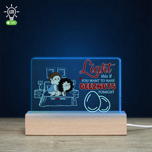Couple, Deeznuts Tonight, Personalized Led Light, Gift For Couple - Led Night Light - GoDuckee