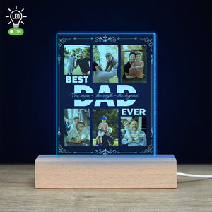 Personalized Photo Night Light, Personalized Gifts, Bedroom Night Light, Gift for Dad, Best Dad Ever, Custom Name Light - Led Night Light - GoDuckee