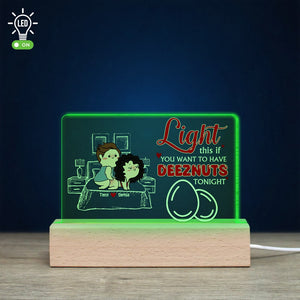Couple, Deeznuts Tonight, Personalized Led Light, Gift For Couple - Led Night Light - GoDuckee
