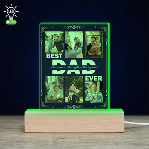 Personalized Photo Night Light, Personalized Gifts, Bedroom Night Light, Gift for Dad, Best Dad Ever, Custom Name Light - Led Night Light - GoDuckee