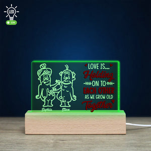 Love Is Holding On To Each Other Personalized Led Light, Gift For Couple (N) - Led Night Light - GoDuckee