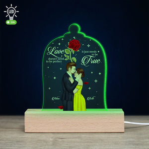Love Doesn't Need To Be Perfect Personalized 3D Led Light Gift For Couple 04dnpo070423tm - Led Night Light - GoDuckee