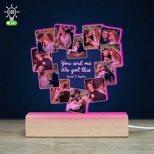 You and Me, We Got This, Custom Photo Couple 3D Led Light, Valentine Gift, Couple Gift - Led Night Light - GoDuckee