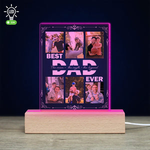 Personalized Photo Night Light, Personalized Gifts, Bedroom Night Light, Gift for Dad, Best Dad Ever, Custom Name Light - Led Night Light - GoDuckee