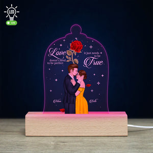 Love Doesn't Need To Be Perfect Personalized 3D Led Light Gift For Couple 04dnpo070423tm - Led Night Light - GoDuckee