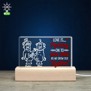 Love Is Holding On To Each Other Personalized Led Light, Gift For Couple - Ornament - GoDuckee