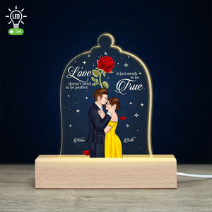 Love Doesn't Need To Be Perfect Personalized 3D Led Light Gift For Couple 04dnpo070423tm - Led Night Light - GoDuckee