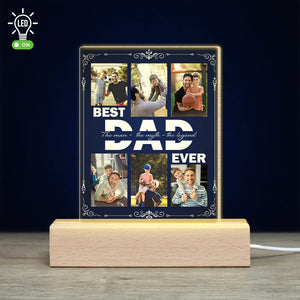 Personalized Photo Night Light, Personalized Gifts, Bedroom Night Light, Gift for Dad, Best Dad Ever, Custom Name Light - Led Night Light - GoDuckee