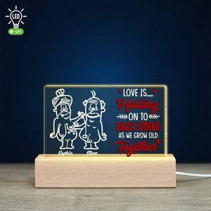 Love Is Holding On To Each Other Personalized Led Light, Gift For Couple - Ornament - GoDuckee