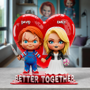 Horror Couple Acrylic Plaque - Personalized Gifts For Couple 01ohpu290525 - Shaped Plaques - GoDuckee