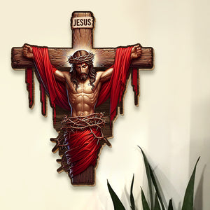 Gifts For Christians Wood Sign Jesus On The Cross 06ohqn070125 - Wood Sign - GoDuckee