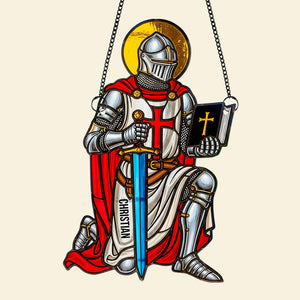 Christian Knight Suncatcher Ornament Personalized Gifts For Christian 03HUDT140725 - Ornament - GoDuckee