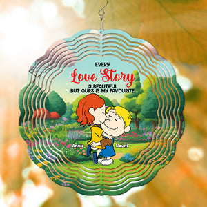 Personalized Gifts For Couples Wind Spinner Hugging Couple 04TOLU201224HG - Ornament - GoDuckee