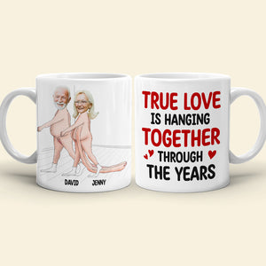True Love Is Hanging Together Through The Years, Custom Couple Face Coffee Mug, Funny Gift For Couple, Valentine's Gifts - Coffee Mug - GoDuckee