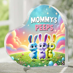 Personalized Gifts For Mom Heart Plaque, Bunny Peeps Easter Day 02TGMH110325 - Shaped Plaques - GoDuckee